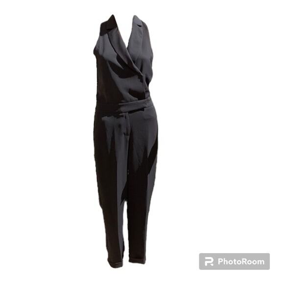 White House Black Market Tuxedo Sleeveless Jumpsuit Tuxedo Double breasted Sz 6 - Picture 3 of 16